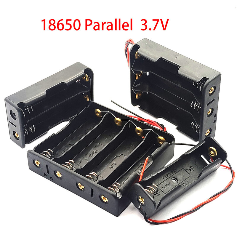 Caja de almacenamiento de batería paralela, 18650, 1x2x3x4x18650, 1/2/3/4 ranuras, 18650, 3,7 V