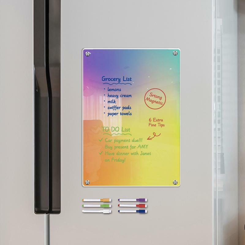 Acryl planer für Kühlschrank lösch bar Acryl Kühlschrank Planer Multifunktion planer Memo mit 6 Whiteboard Marker Planung