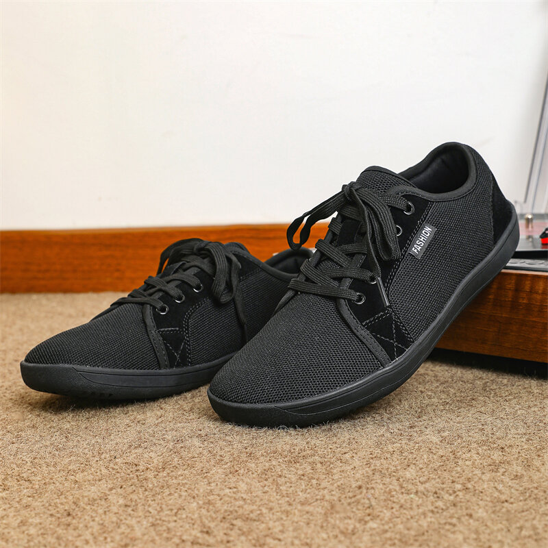 Sapatos de caminhada de malha respirável unissex, sapatos de dedos largos, sola de gota zero suave, tamanho grande, descalços, sapatilhas masculinas, novos