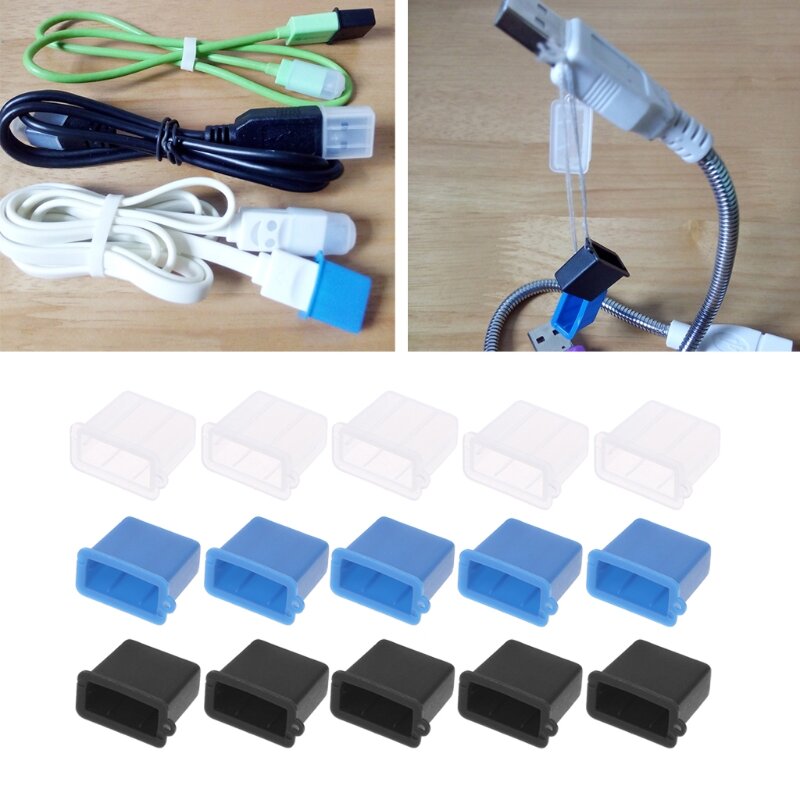 5Pcs Plastic USB Type A Male Plug Stopper Covers Protector