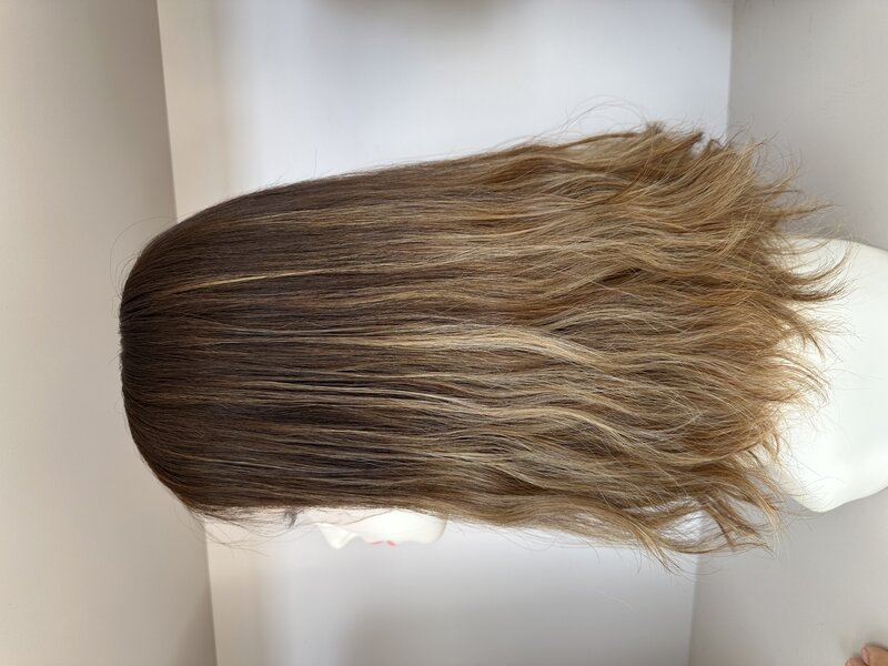 Wig Lace top Wig rambut Eropa lurus warna alami Wig rambut manusia Wig Yahudi renda atas untuk wanita pengiriman gratis