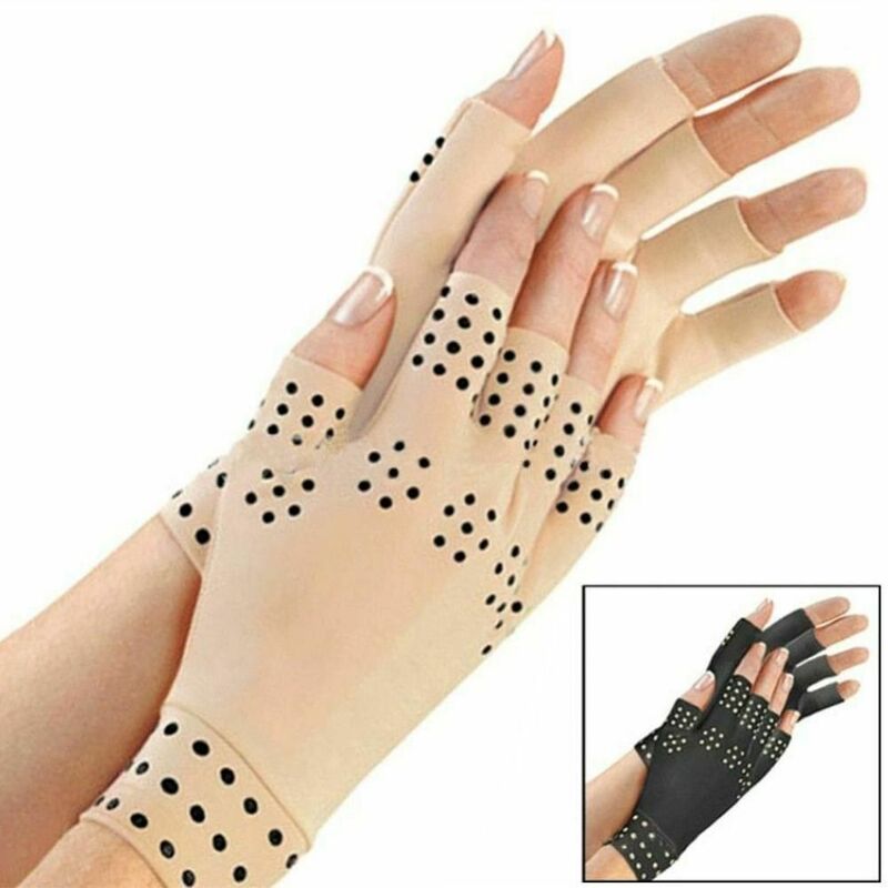 Rheumatoid Joints Braces Supports Elastic Compression Therapy Gloves Fingerless Anti-Arthritis Compression Hand Pain Relief