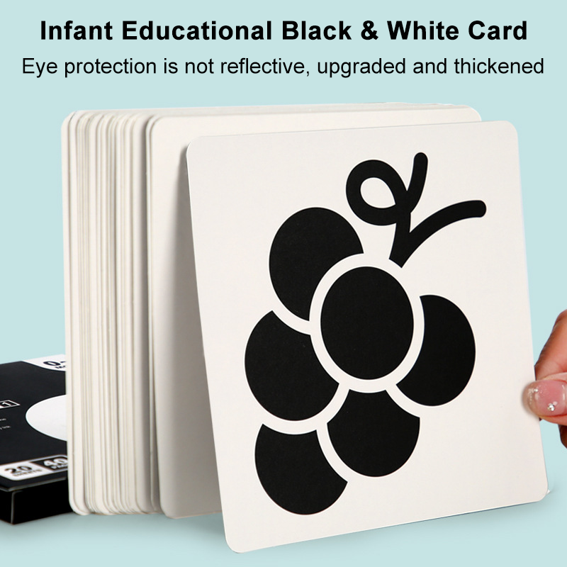 Kartu stimulasi Visual bayi montesori kartu Flash kontras tinggi hadiah bayi untuk mainan kognisi anak-anak