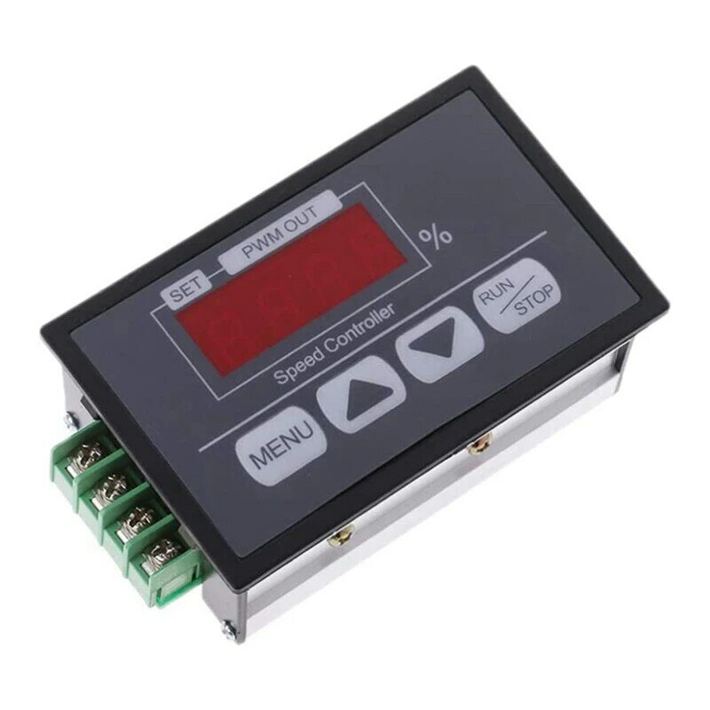 DC Motor Speed Controller com Painel Display Digital, Botão Governador, 2X, 6-60V, Pwm