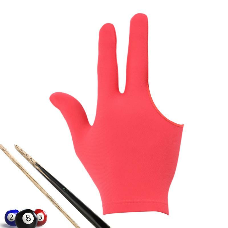 Billiards Glove Left Hand Three Finger Billiard Glove Non-Slip Stickers Elasticity Billiard Training Gloves Accessor