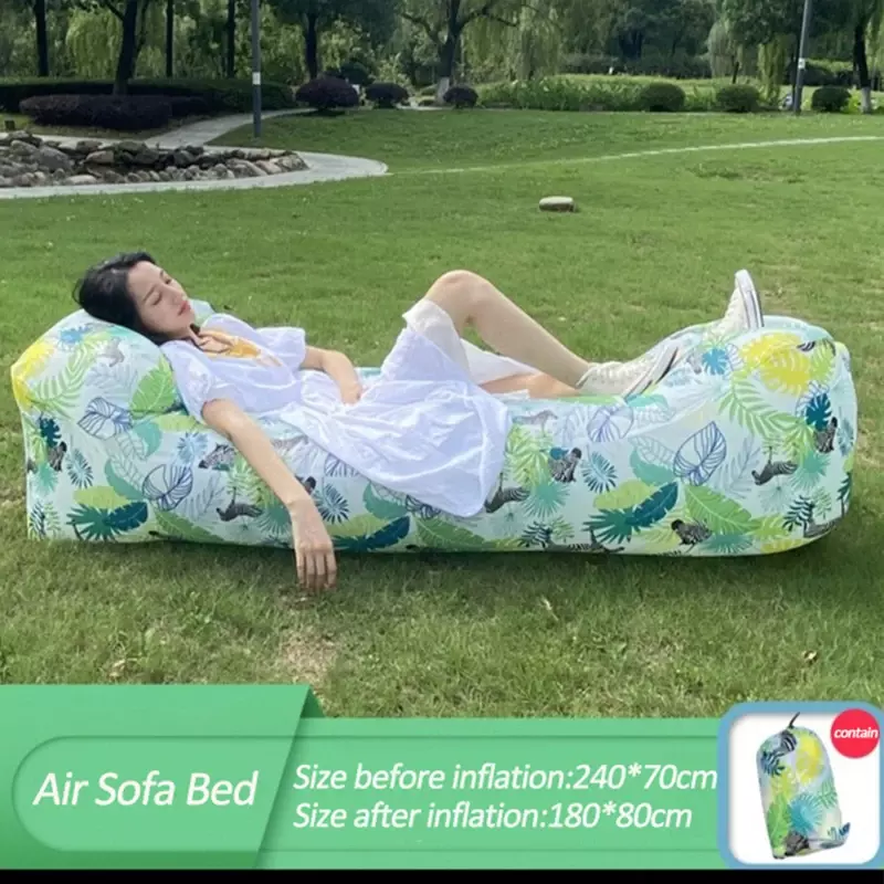 Fast Inflatable Sofa Camping Air Lounger Beach Sleeping Bag Portable Foldable Air Sofa for Travel Picnic Outdoor Lazy Bed Chair