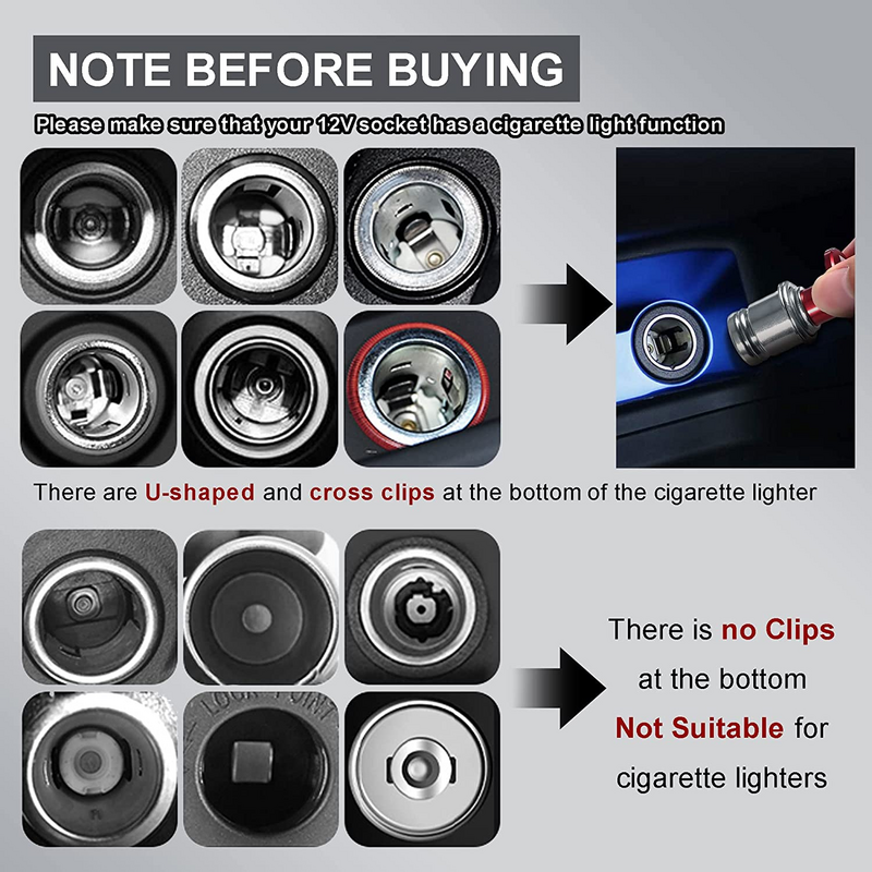 Encendedor de cigarrillos de aluminio anodizado para coche, botón de fuego, 12 voltios, reemplazo, se adapta a la mayoría de los vehículos