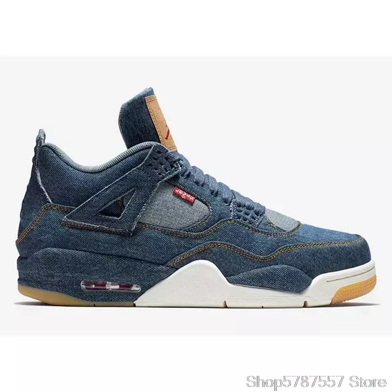 Nike Air Jordan 4 Denim AJ4 Breathable Men's New Arrival Authentic Basketball Shoes Sports Sneakers size 40-46