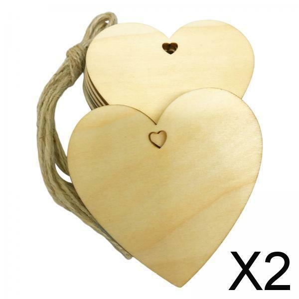 2-4pack 10x Heart Shapes Wooden Craft Christmas Wood Plaques Tree Valentine Sign