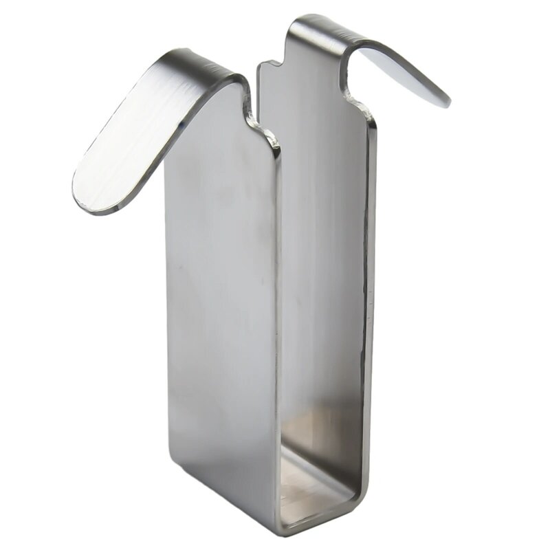 Kait pintu kaca Shower kamar mandi 304 kait handuk bebas lubang baja tahan karat Aksesori gantungan mandi rak perak 7*2.6cm