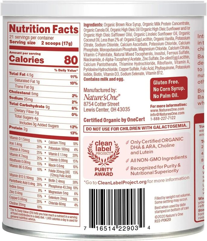 Non-GMO, USDA Organic, Clean Label Project Verified, Lactose Sensitivity,12.7 Ounce (Pack of 6)