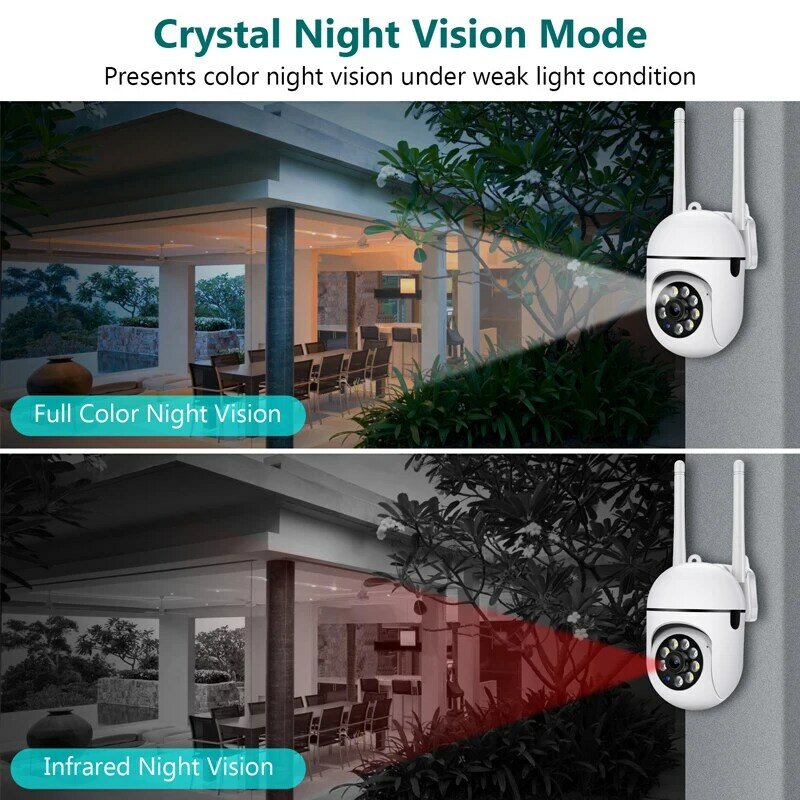 Cámara de seguridad IP de 3MP para exteriores, videocámara de vigilancia inalámbrica para el hogar, Audio bidireccional, visión nocturna