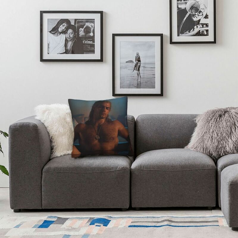 Henry Cavill Square Pillowcase Pillow Cover Polyester Cushion Decor Comfort Throw Pillow for Home Sofa