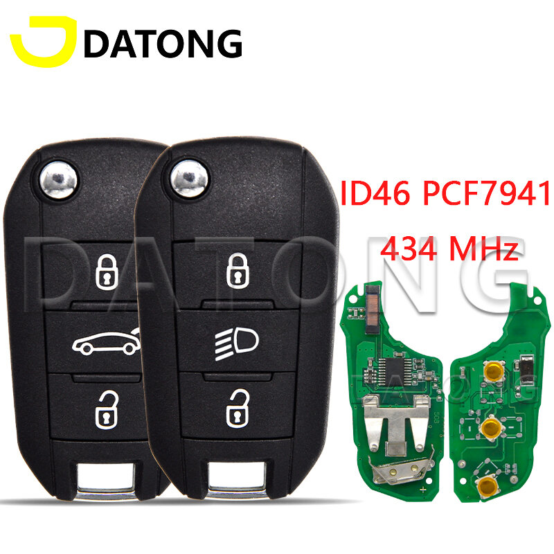 Автомобильный пульт дистанционного управления Datong World, ключ для Peugeot 208 2008 301 308 508 5008 Citroen C-Elysee C4-Cactus 434 МГц ID46 PCF7941, чип