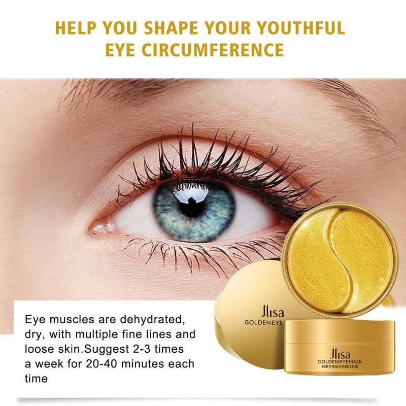Collagen Eye Mask 24K Gold Eye Patch Seaweed Eye Dark Anti-Puffiness Anti-Aging Eyes Moisturizing Circles pairs 30 T7W2