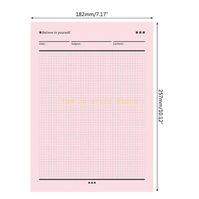 Tearable Notebook Memo Pad 50 Page Gridded Sheets Writing Pad Notebook D0UA
