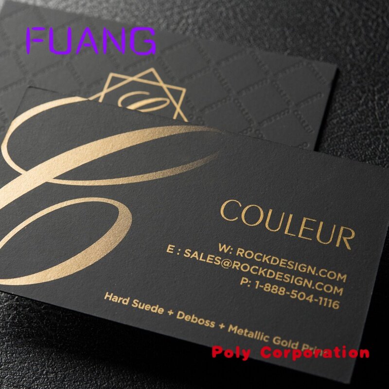 Visitenkarten drucken Logo Inhaber hochwertige schwarz goldene Luxus leer dicken Namen Business Siebdruck Karton Karten-