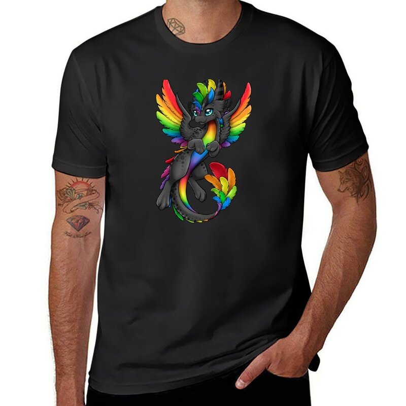 Zen 'Black Rainbow' Dragon t-shirt per un ragazzo anime clothes plain sweat t shirt men