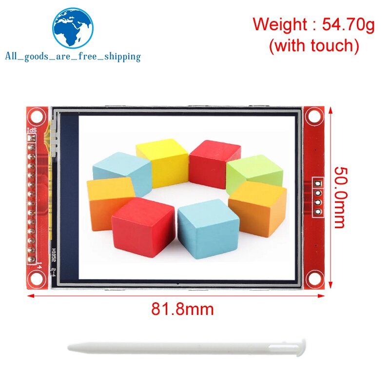 SPI TFT LCD Touch Display com caneta, módulo de porta serial, PBC ILI9341, ST7789V, 240x320, 2,8"