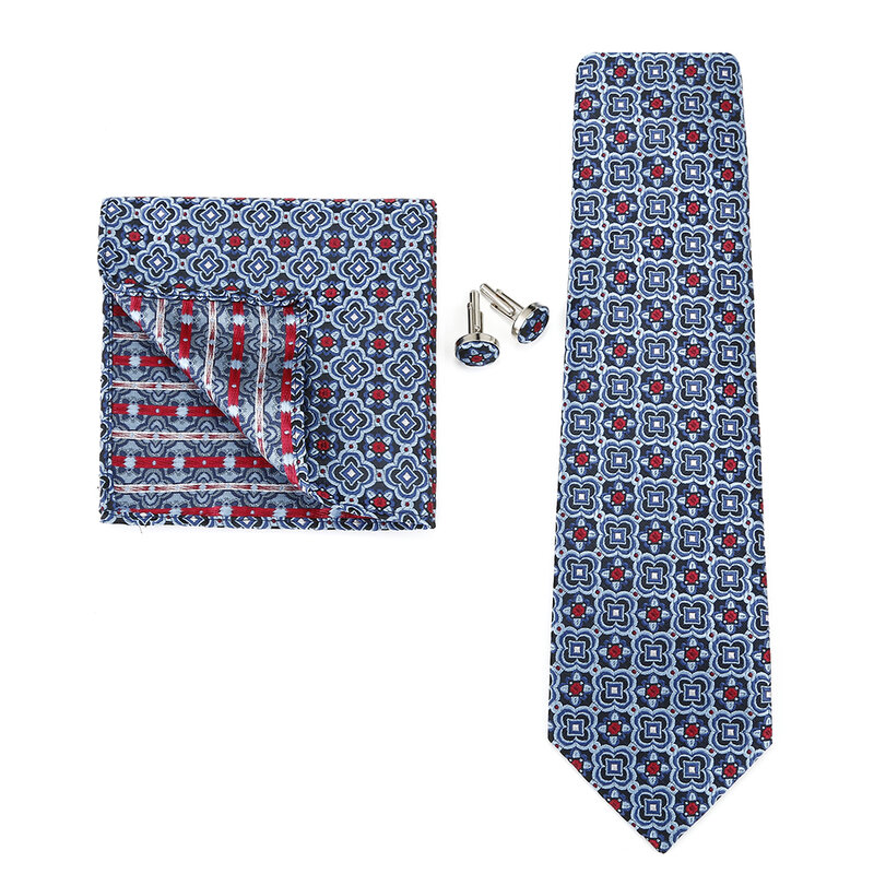 Moda designer marca gravatas 4 peças conjunto para homem jacquard tecer gravata quadrada toalha abotoaduras blusa acessórios presente venda quente