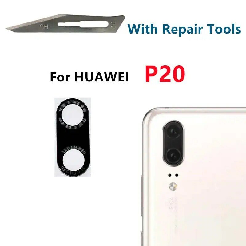 Для HUAWEI P20 P30 P40 Pro Lite P50 5G P20pro P30pro P40pro задняя камера стеклянная крышка объектива с клейкой наклейкой