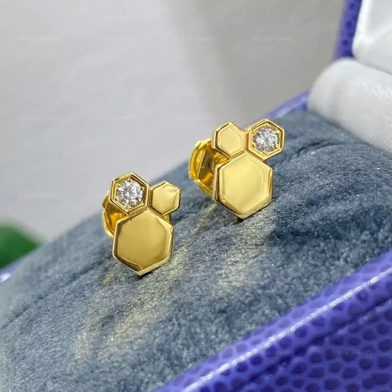 Boucles d'oreilles en accent d'abeille en argent regardé S925 pour femme, design minimaliste, bijoux légers, marque de mode de luxe, cadeau de fête