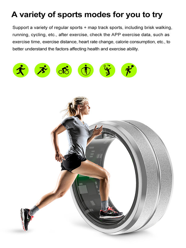 2023 New Sports Smart Ring uomo donna Activity Tracker in tempo reale frequenza cardiaca Blood oxygenMonitor modalità sportive Multiple Smart Ring