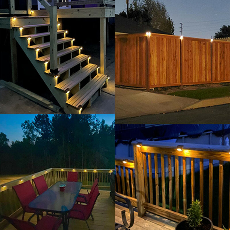 Luces LED solares para exteriores, lámpara de cubierta para jardín, escaleras, impermeable, decoración de Patio y jardín, 4/8/12/16 piezas