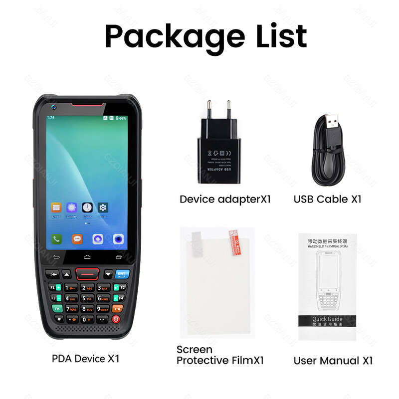 4G Android 10 Портативный прочный терминал PDA с 1D 2D сканером штрих-кодов считыватель с поддержкой GPS WiFi Bluetooth Play Store RAM3G ROM32G