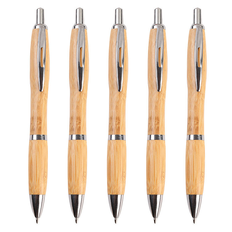 50Pcs Gourd shape Bamboo Ballpoint Pen Environmental Ballpoint Pens Gift