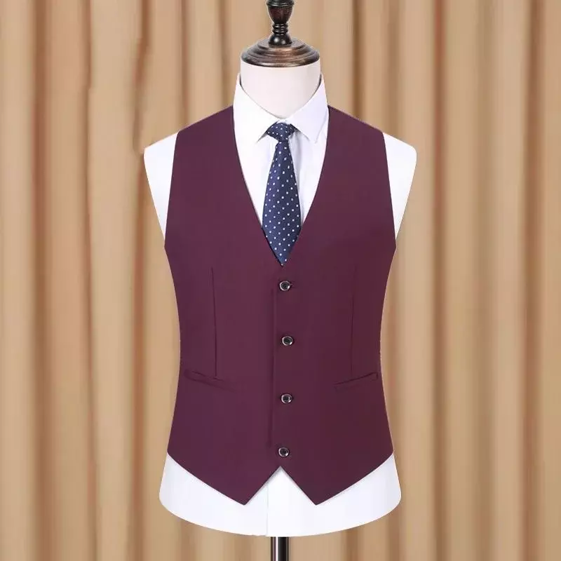 Brown spring and autumn thin business casual inner professional vest