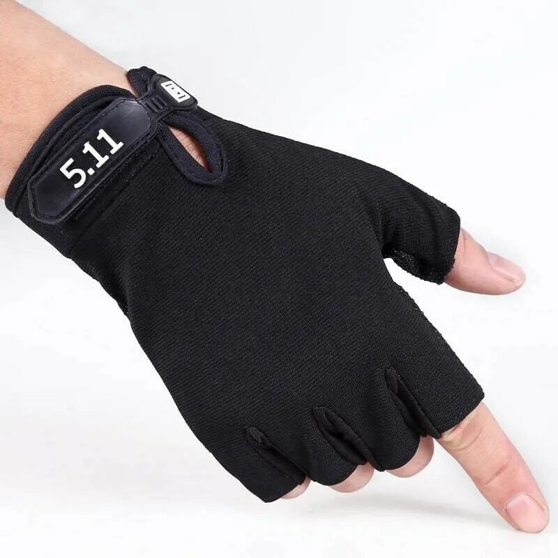 1Pair Half Finger Gloves Protective Sports Cycling Mountaineering Glove Adult Children'S Outdoor Training Fitness Tactical Glove