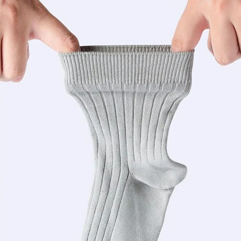 5 Pairs Thick Mid Tube Men Solid Color Socks Autumn And Winter Black Business Sweat-absorbing And Breathable Men Sports Socks