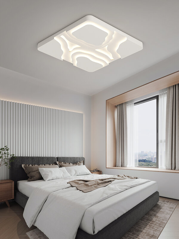 Plafonnier LED carré au design moderne, éclairage d'intérieur, luminaire décoratif de plafond, idéal pour une chambre à coucher, une cuisine ou un salon, 45/58W, 220V