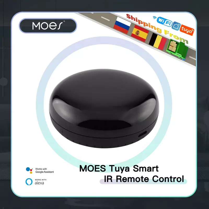 MOES-Tuya 와이파이 IR 리모컨, 에어컨 TV 스마트 홈 적외선 범용 리모컨 알렉사 구글 홈용
