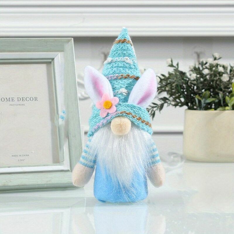Rudolph-Easter Glowing Faceless Gnome Doll, bonito artesanal, luminoso, LED suave, orelhas de coelho, presentes para crianças