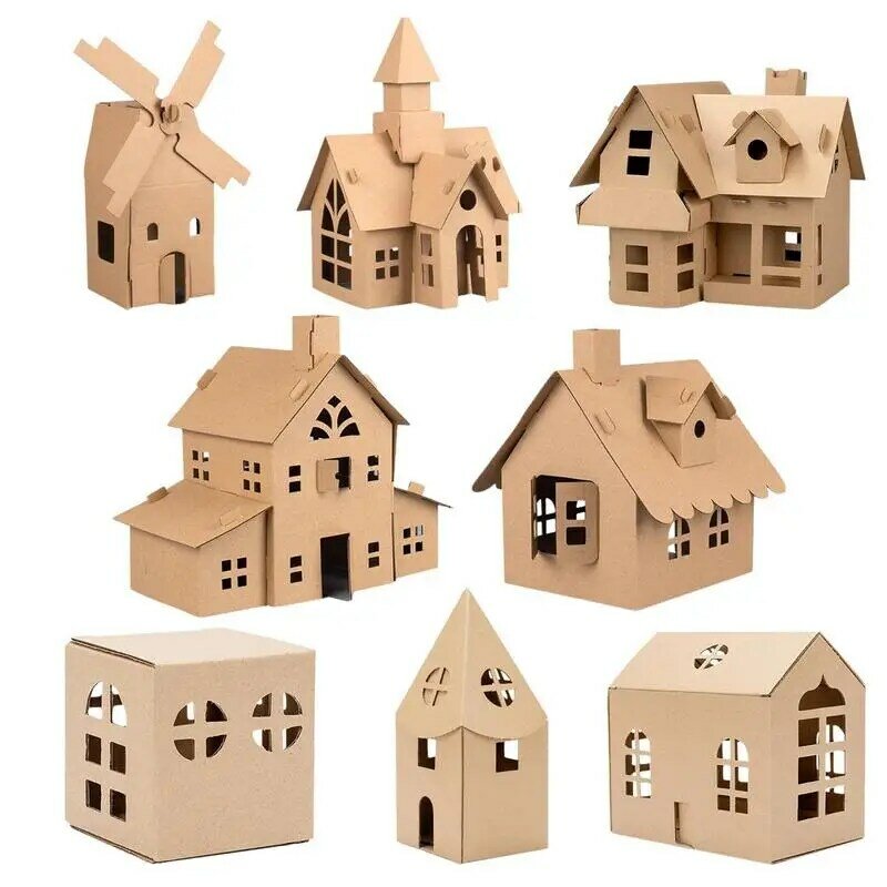 Cottage Model Kit DIY Handmade Model House Children's Toy Paper Material DIY Craft Toys for Birthday Christmas Holidays