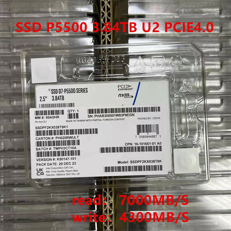Asli untuk intel SSD P5500 P5520 3.84T U2 PCIE4.0 enterprise SSD