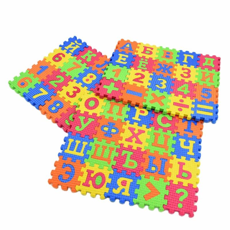 hot sell Russian alphabet letter toys Kids baby puzzle mats 55 * 55MM carpet babies  Language foam learning toy