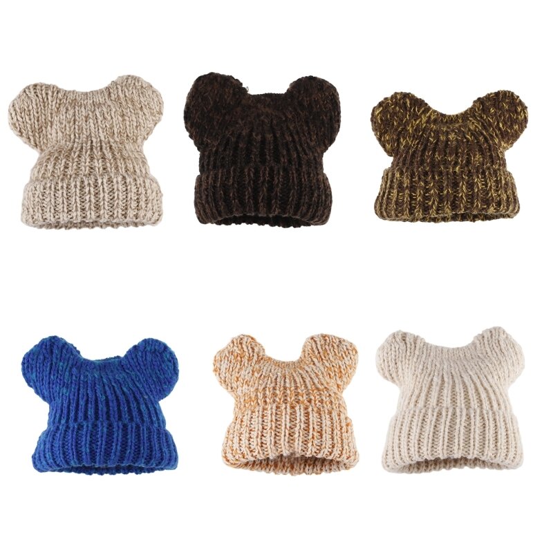 آذان الشتاء متماسكة للفتيات محبوك الدب الهدايا Y2K قبعة الشتاء الكبار والأطفال