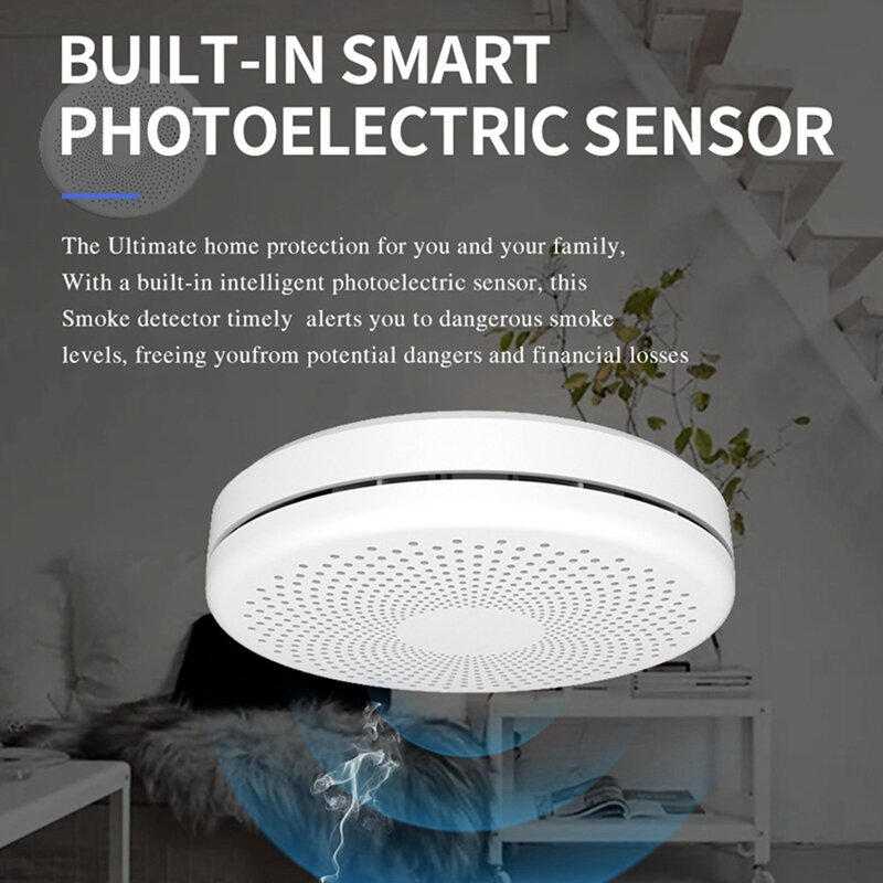 Sensor Detector de humo y monóxido de carbono, alarma de sonido, función Wifi, versión 2 en 1, Smart Life