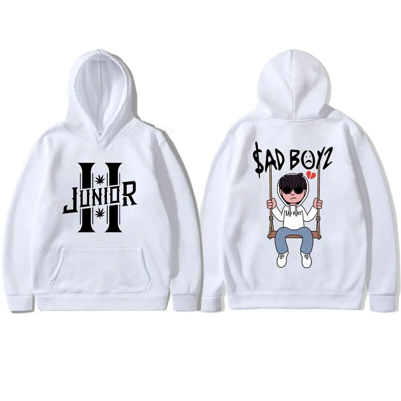 O cantor Junior H Sad Boyz 4 Life Graphic Hoodies, Harajuku Rock Moletons grandes, Homens e Mulheres Moda Tendência, Hip Hop Pullovers