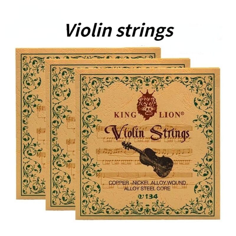 Núcleo de acero Rey León violín cuerda piezas de violín V134 cobre-níquel juego de cuerdas de violín cobre blanco Universal estudiante