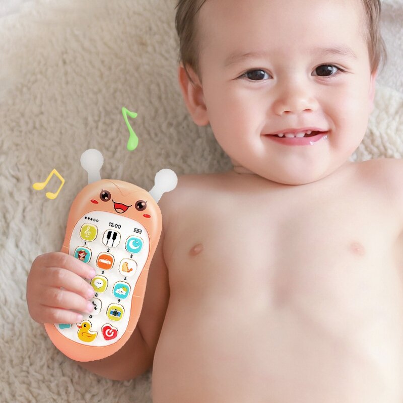 아기 전화 장난감 음악 소리 만화 전화 수면 장난감, 치발기 시뮬레이션 전화, 유아 조기 교육 유아 선물