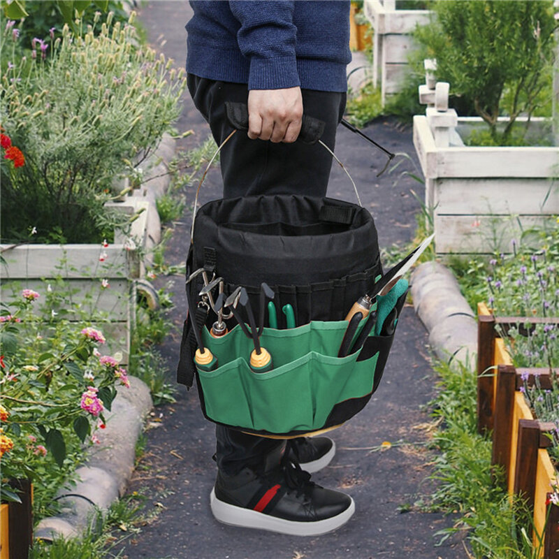 Cubo organizador de herramientas Boss, bolsa de almacenamiento con 42 bolsillos, se adapta a 3,5-5 galones, Hardware de jardín
