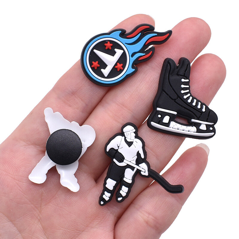 Hockey ball ormant Shoe Charms accessories for Sandals Wristband Bracelet Decoration Lovely Charms Pins Party Favors