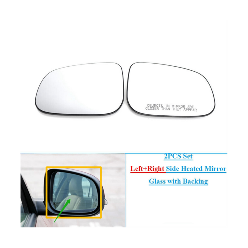 For Volvo S40 S60 S80 V40 V60 V70 Left+Right Side Heated Mirror Glass with Backing 30716484
