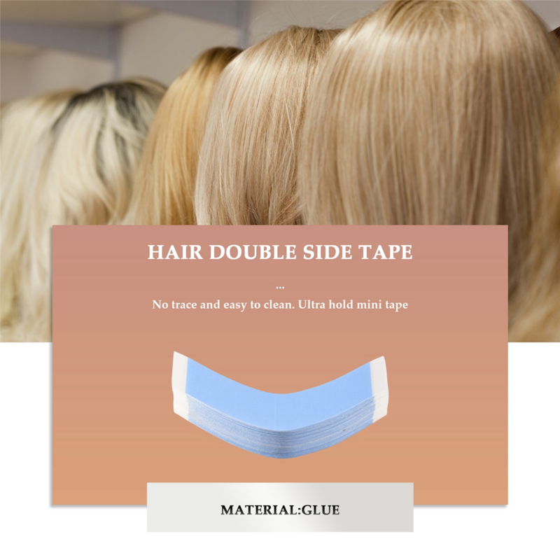 72Pcs/Lot Strong Hair Wig Tape Double Adhesive Extension Tape Strips Waterproof for Toupee/Lace Front Wigs Film CC Shape