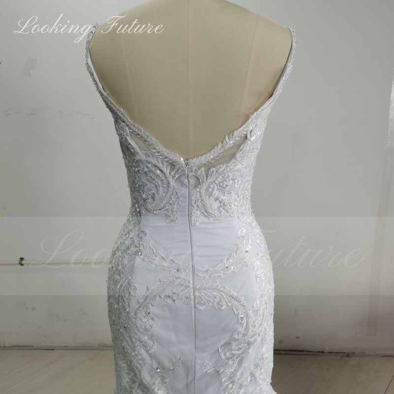 Morden Lace Satin Mermaid Wedding Dress Sweetheart Sleeveless Bridal Gown Pleat Backless 2024 Luxury Embroidery Vestido De Novia