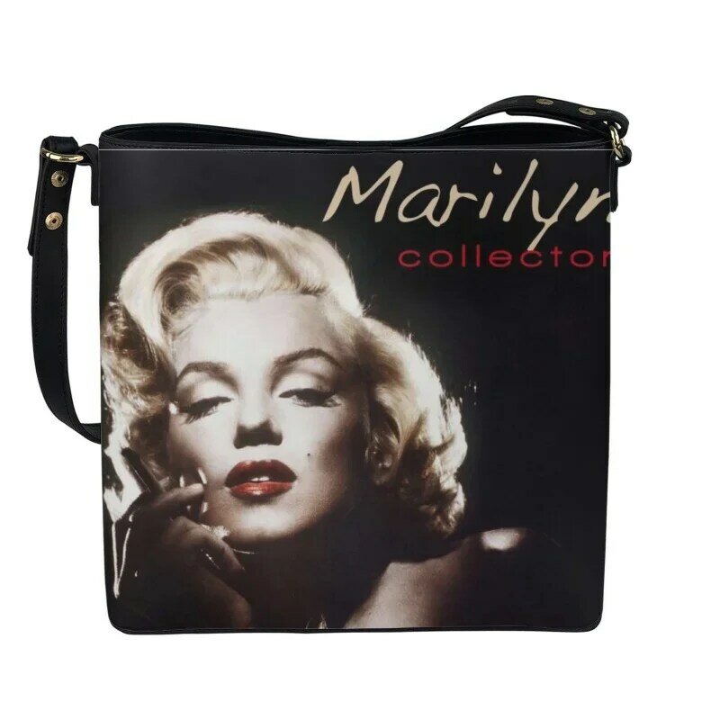 Yikeluo Moda Marilyn Monroe Impressão Marca Designer Mulheres Sacos Crossbody Bag Lady Shoulderbag Luxo PU Saco De Balde De Couro